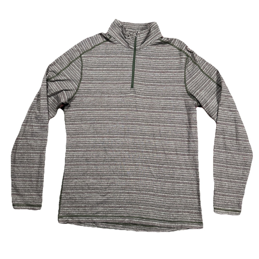Lululemon Mens Long Sleeve Quarter Zip Athletic Shirt Multi Striped Size Large - Picture 2 of 6